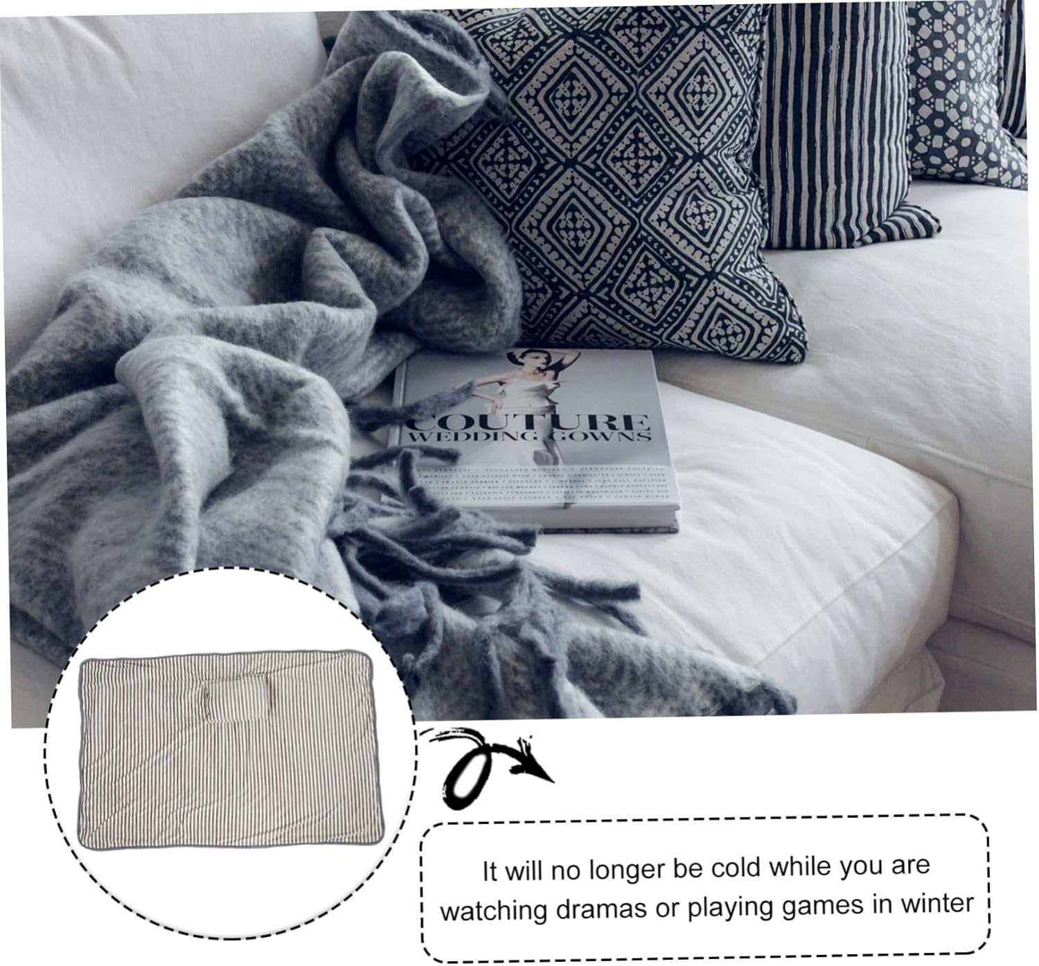HONMEET 1pc USB Heated Blanket with Overheat Protection
