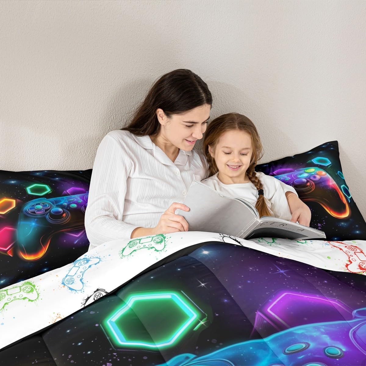 Erosebridal Gamer Comforter Set Twin Boys Red Green Blue Teal