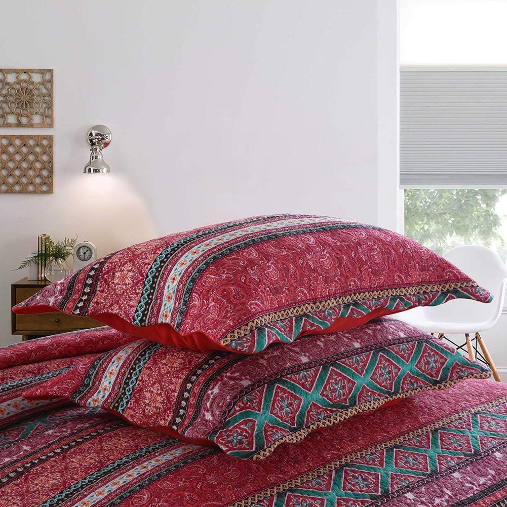 NEWLAKE Reversible Patchwork Quilt Set Queen Size