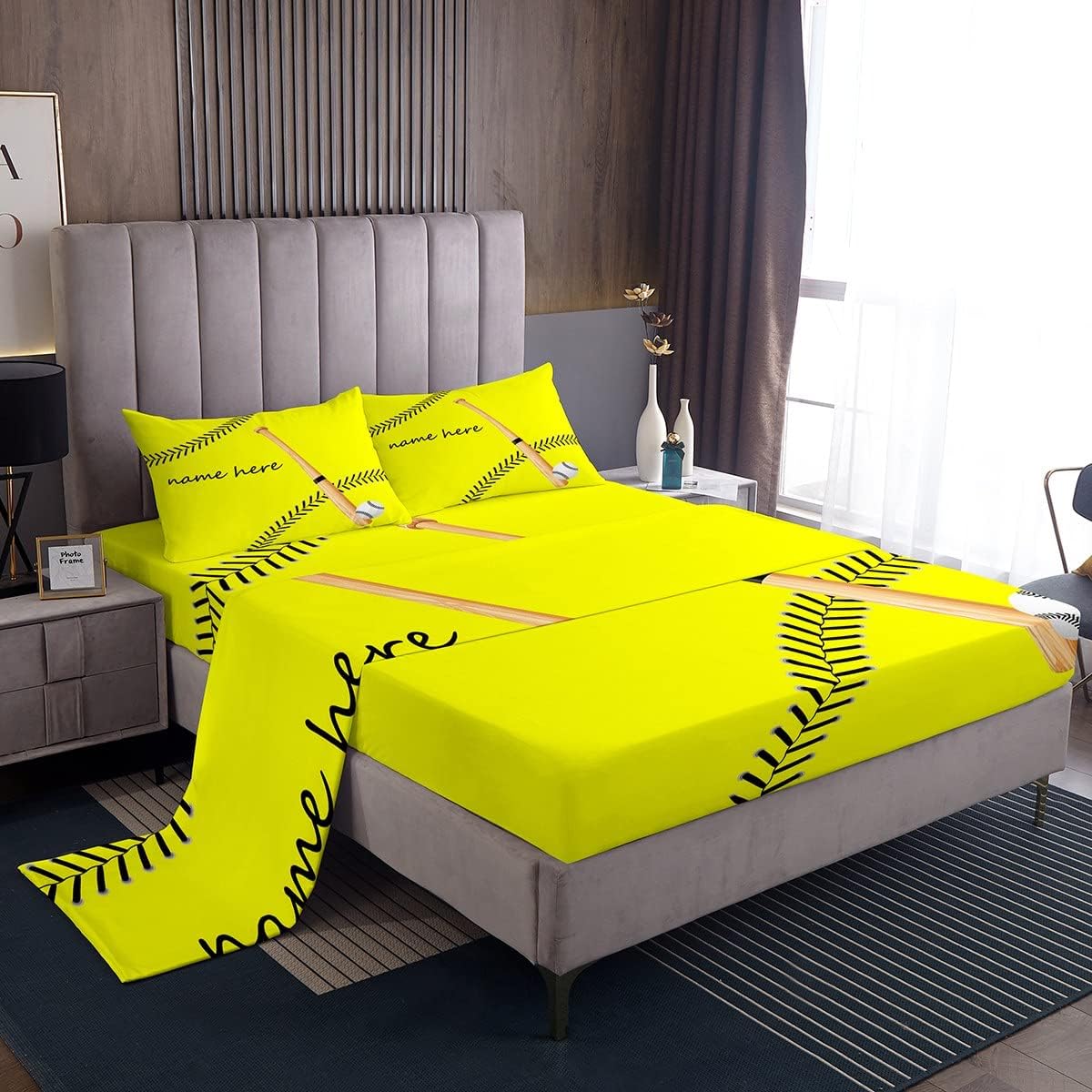 Erosebridal Baseball Sheet Set Twin Size for Boys
