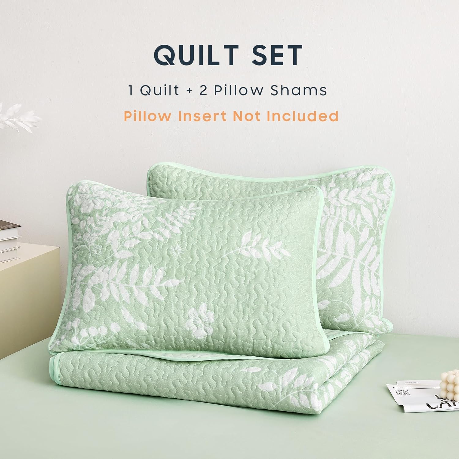 Wake In Cloud Floral Quilt Set King Size 3 Pieces