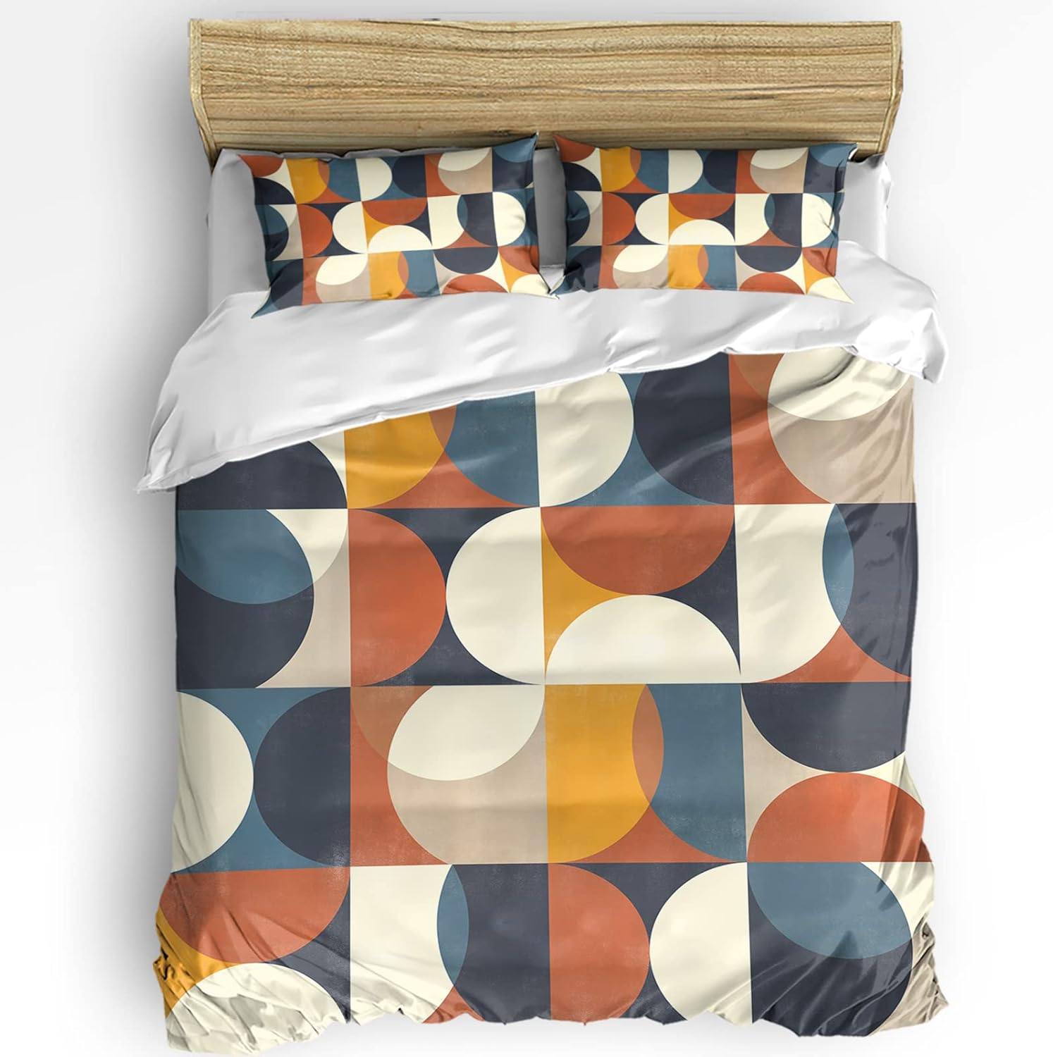 Sabolny European Full Duvet Cover Set with Ties Zipper