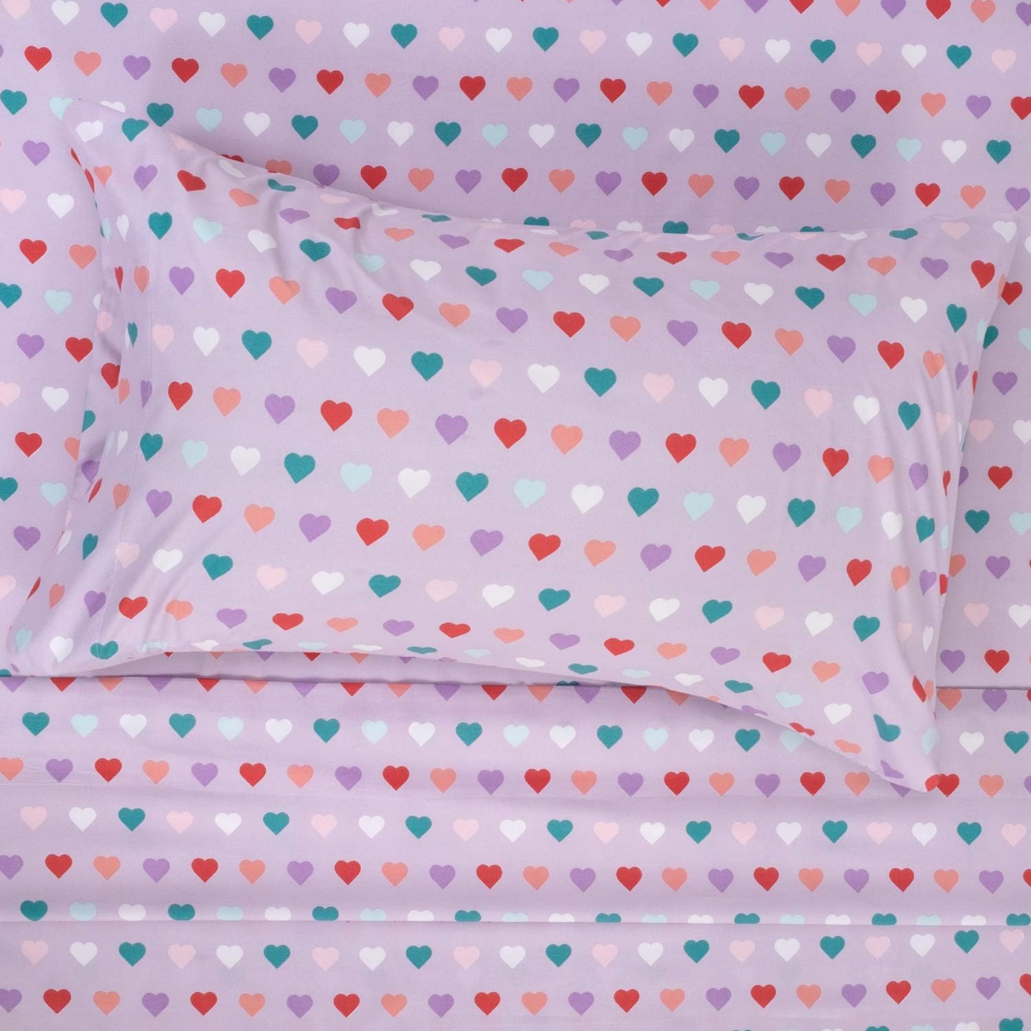 Sweet Home Collection 1500 Supreme Kids Bed Sheet Set - Twin XL Heart Design