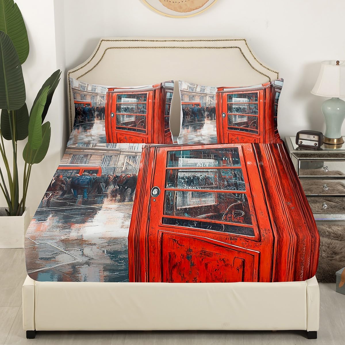 Feelyou London Themed Twin Size Kids Bed Sheet Set