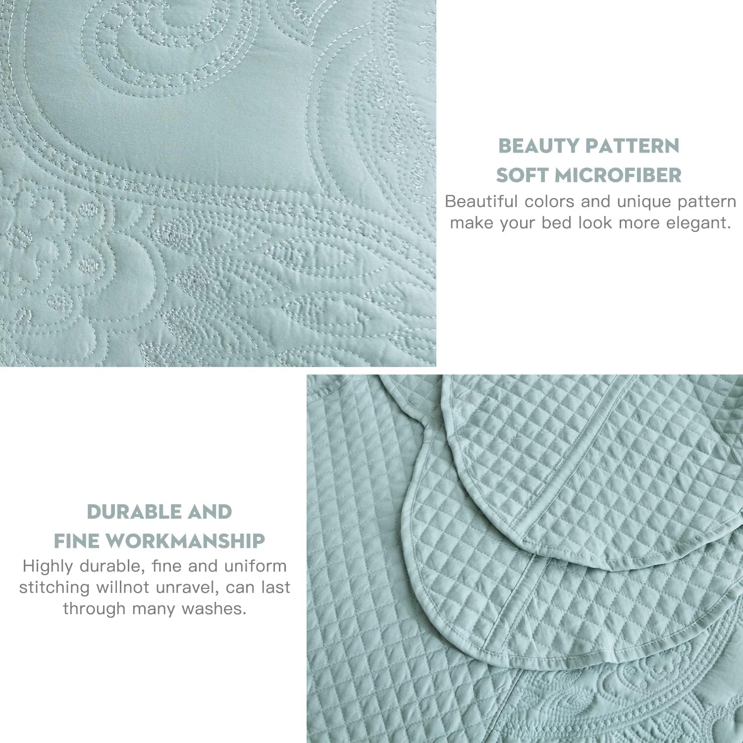 Blythease Oversized King Bedspread 128x120 Seaglass Paisley