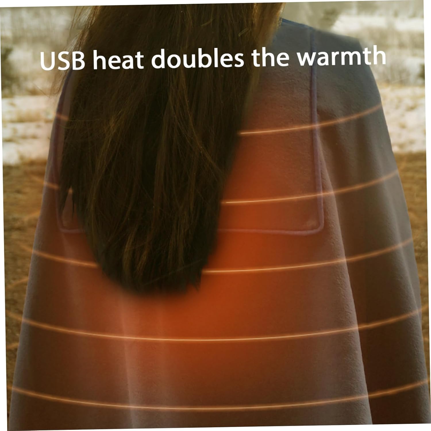 USB Heated Throw Blanket - Soft Fast Heating Wearable with Pocket - Grey