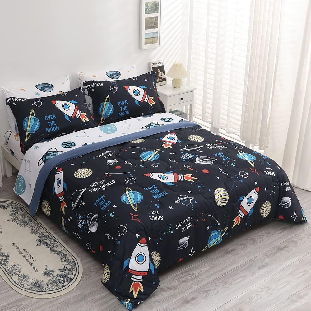 Wajade Kids Space 3D Bed in a Bag Queen 7 Piece Set