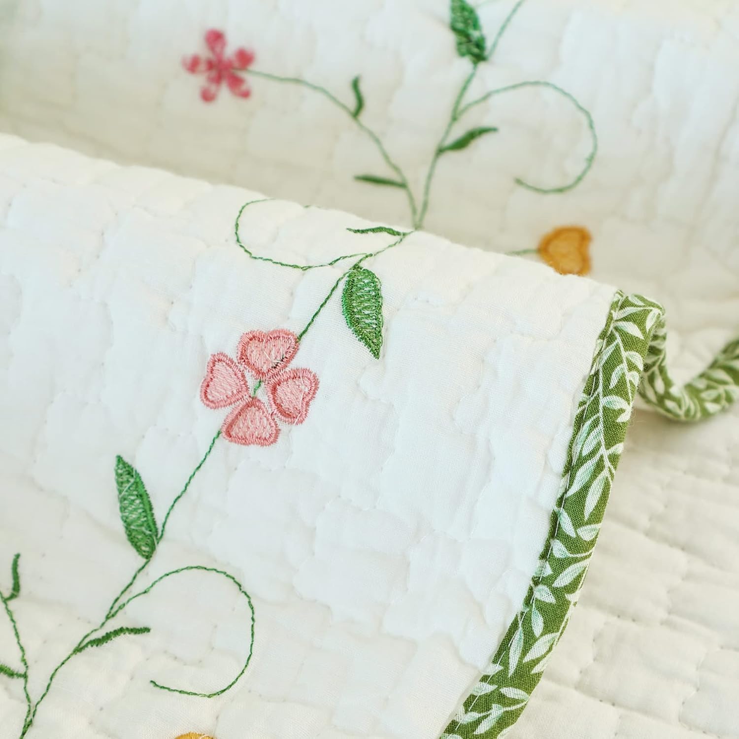 EVENHUG Cotton Patchwork Quilt Set King Size 3 Pieces