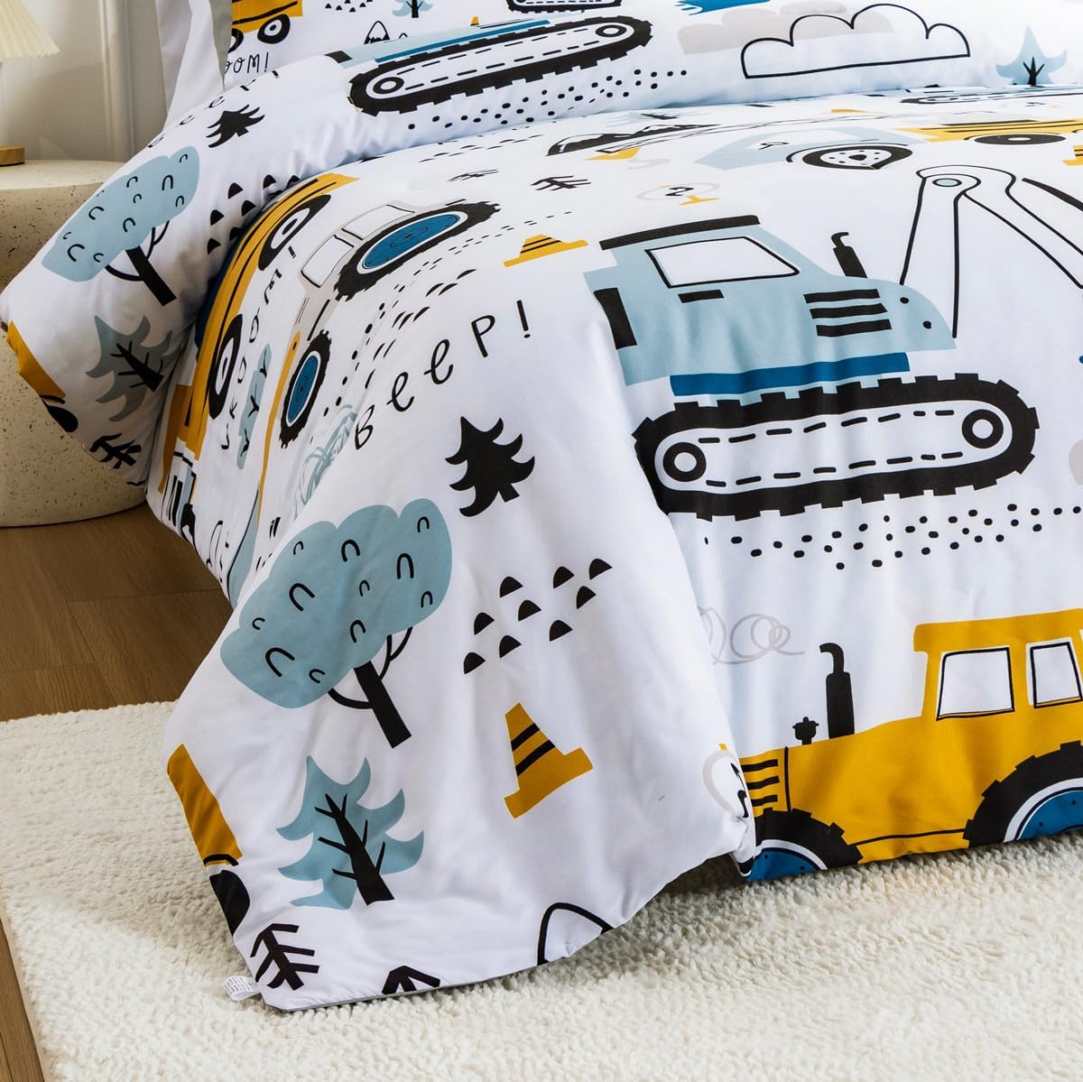 NTBED Twin Construction Truck Comforter Set for Boys