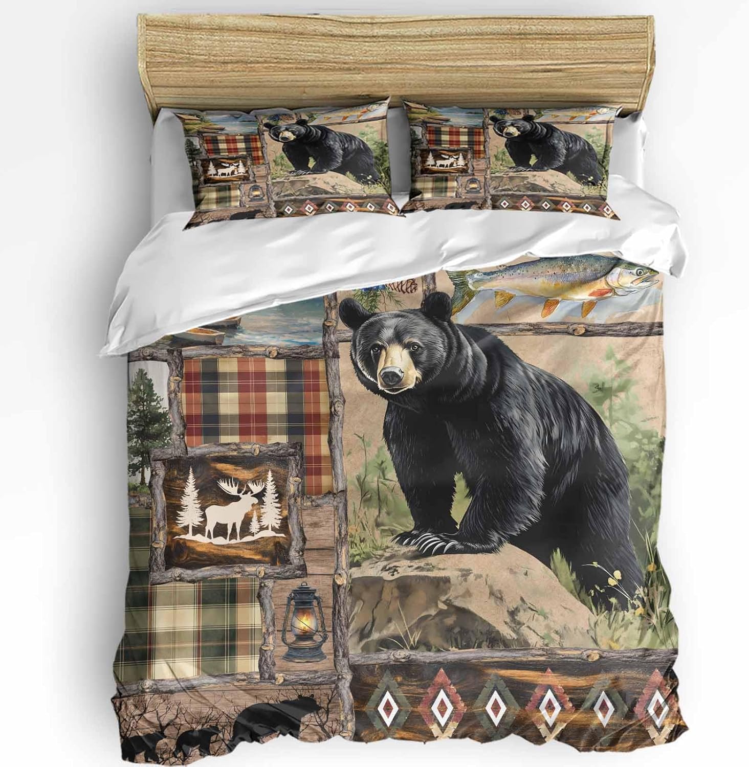 Boanket 3-Piece Queen Duvet Cover Set with Zipper and Pillowcases 1