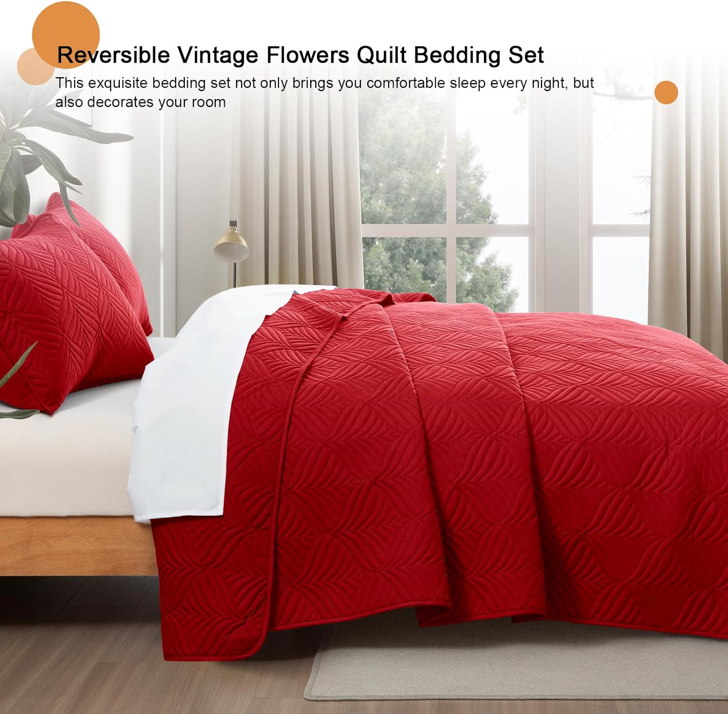 Whale Flotilla Extra Soft King Quilt Set Red