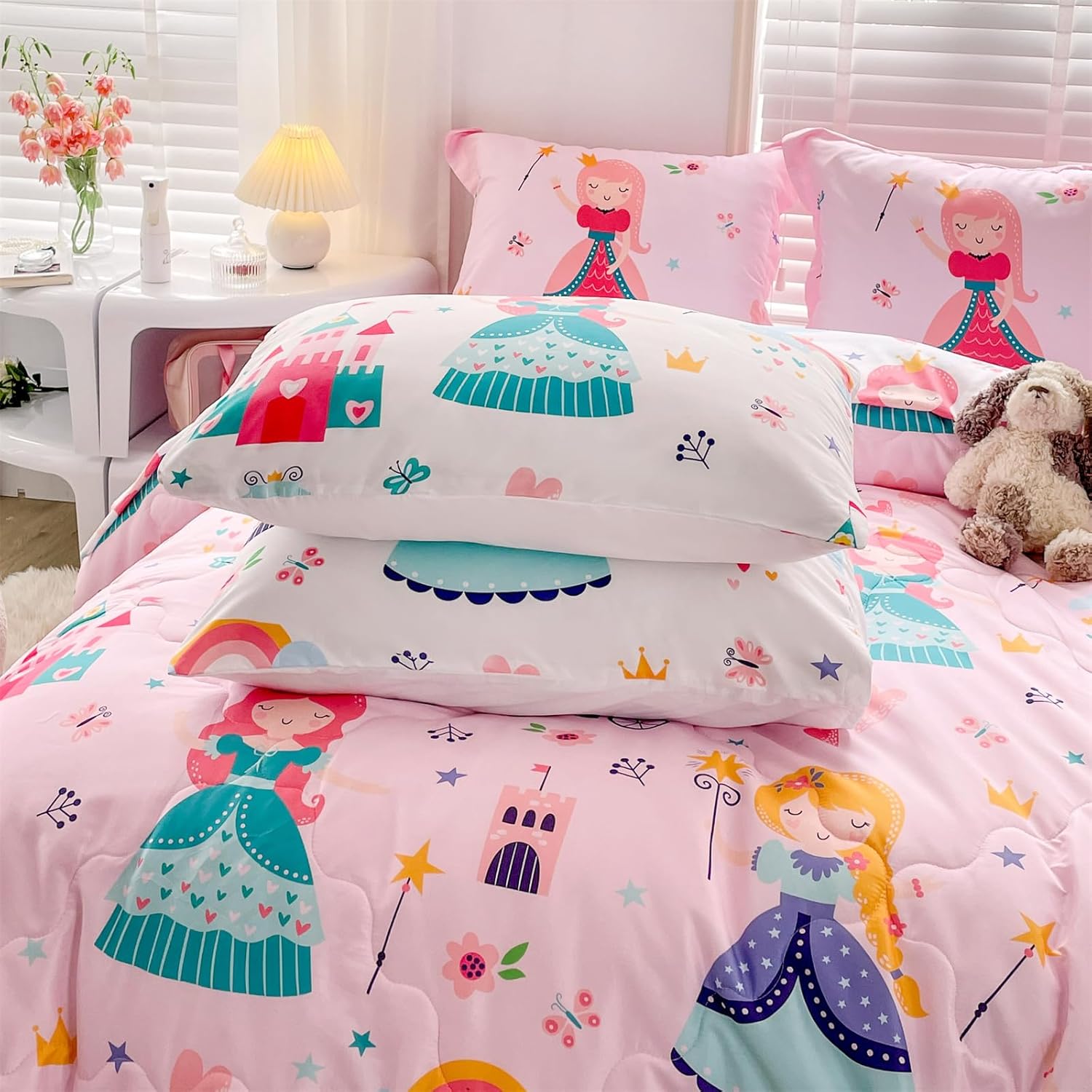 Wajade Kids Princess Comforter Set Queen Size 7 Piece