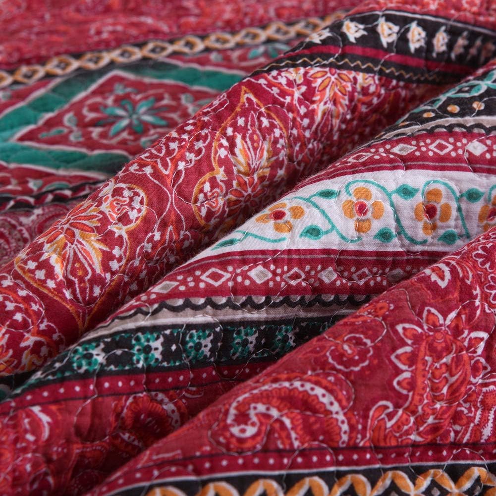 NEWLAKE Reversible Patchwork Quilt Set Queen Size