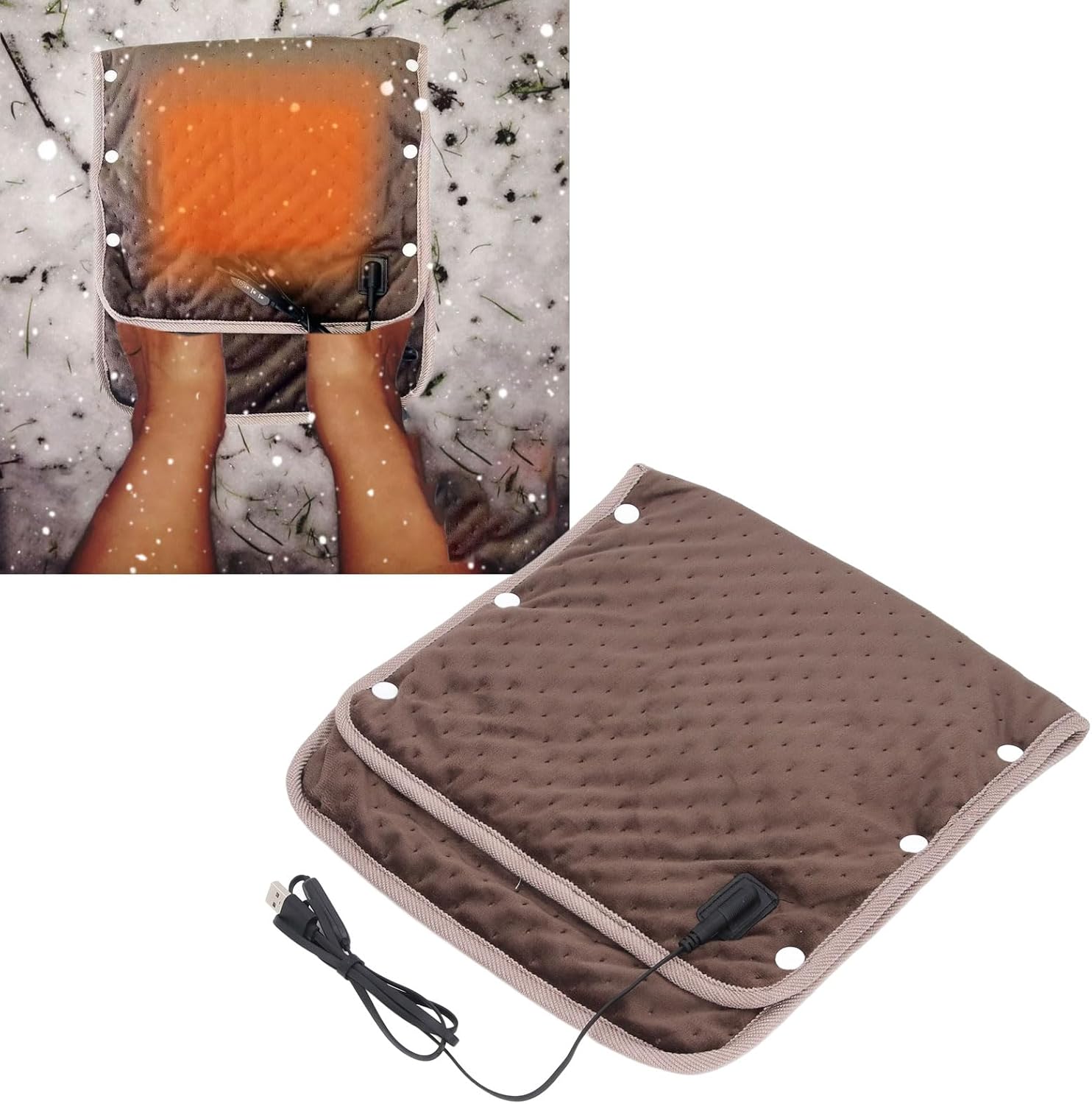 Zerodis Heated Blanket 3 Temperature Levels Portable Power Bank Compatible