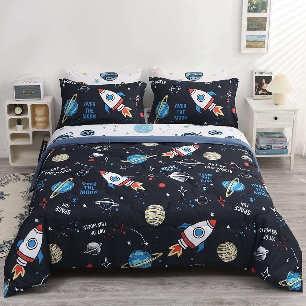 Wajade Kids Space 3D Bed in a Bag Queen 7 Piece Set