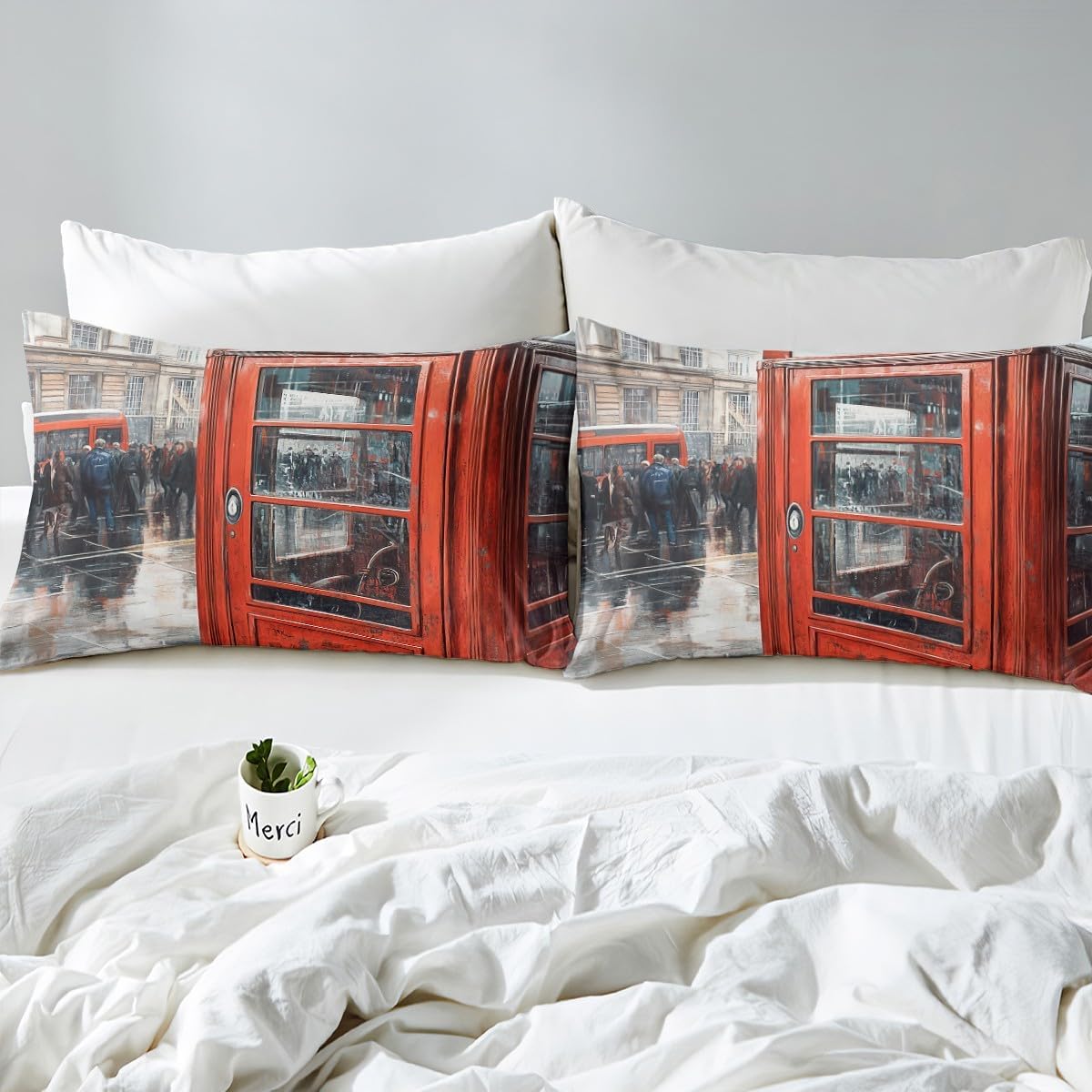 Feelyou London Themed Twin Size Kids Bed Sheet Set