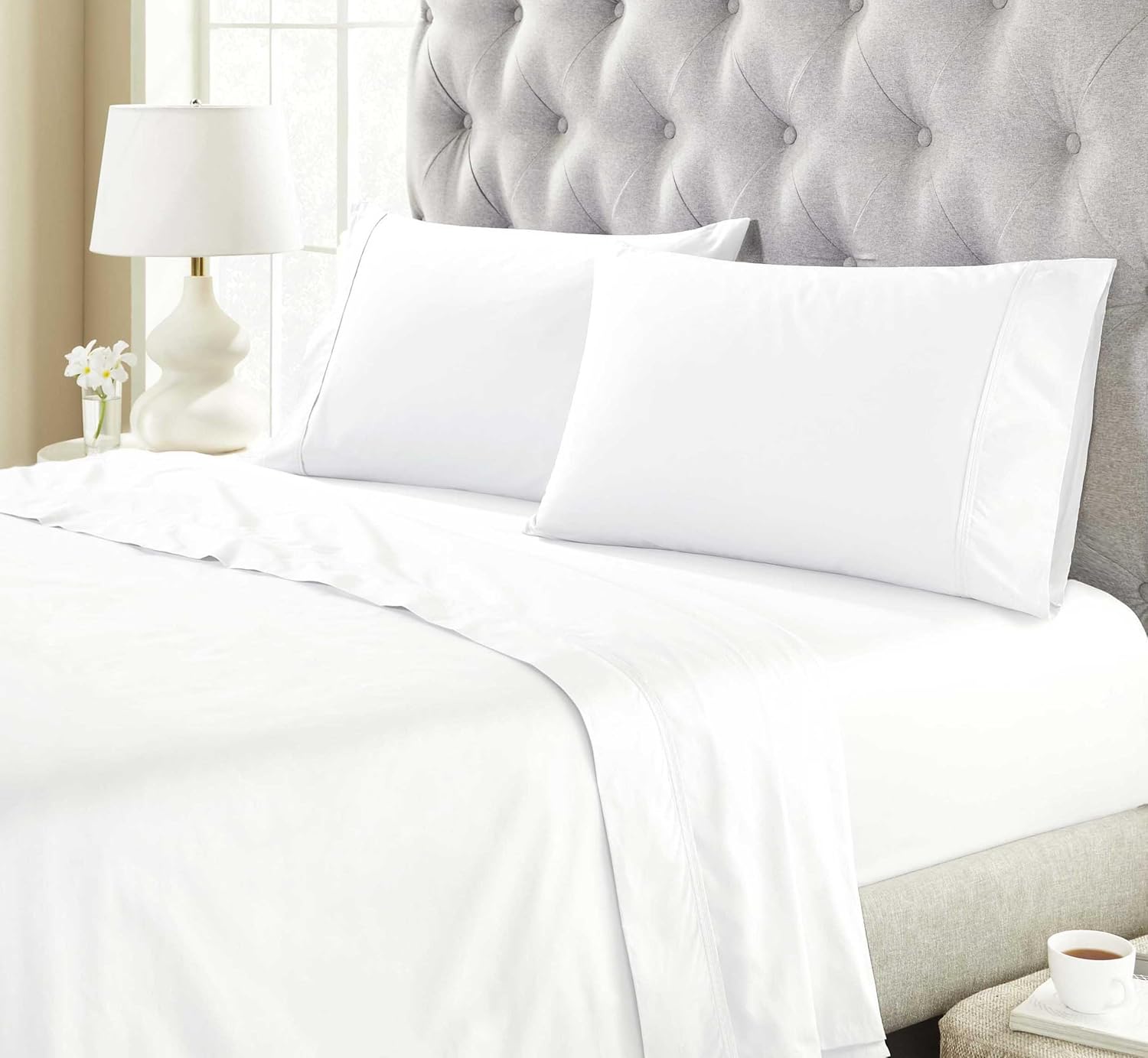 Superior Organic Cotton Deep Pocket Fitted Sheet White