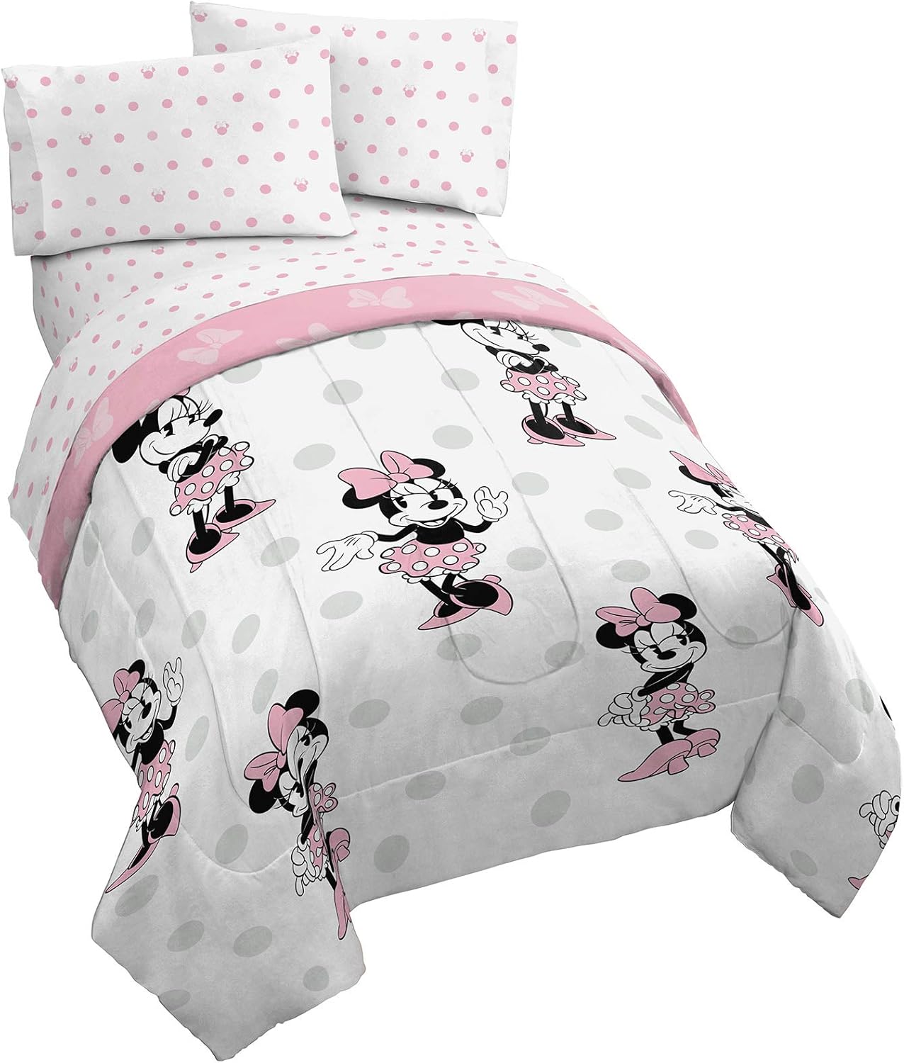 Jay Franco Disney Minnie Mouse Dots 4 Piece Twin Bed Set