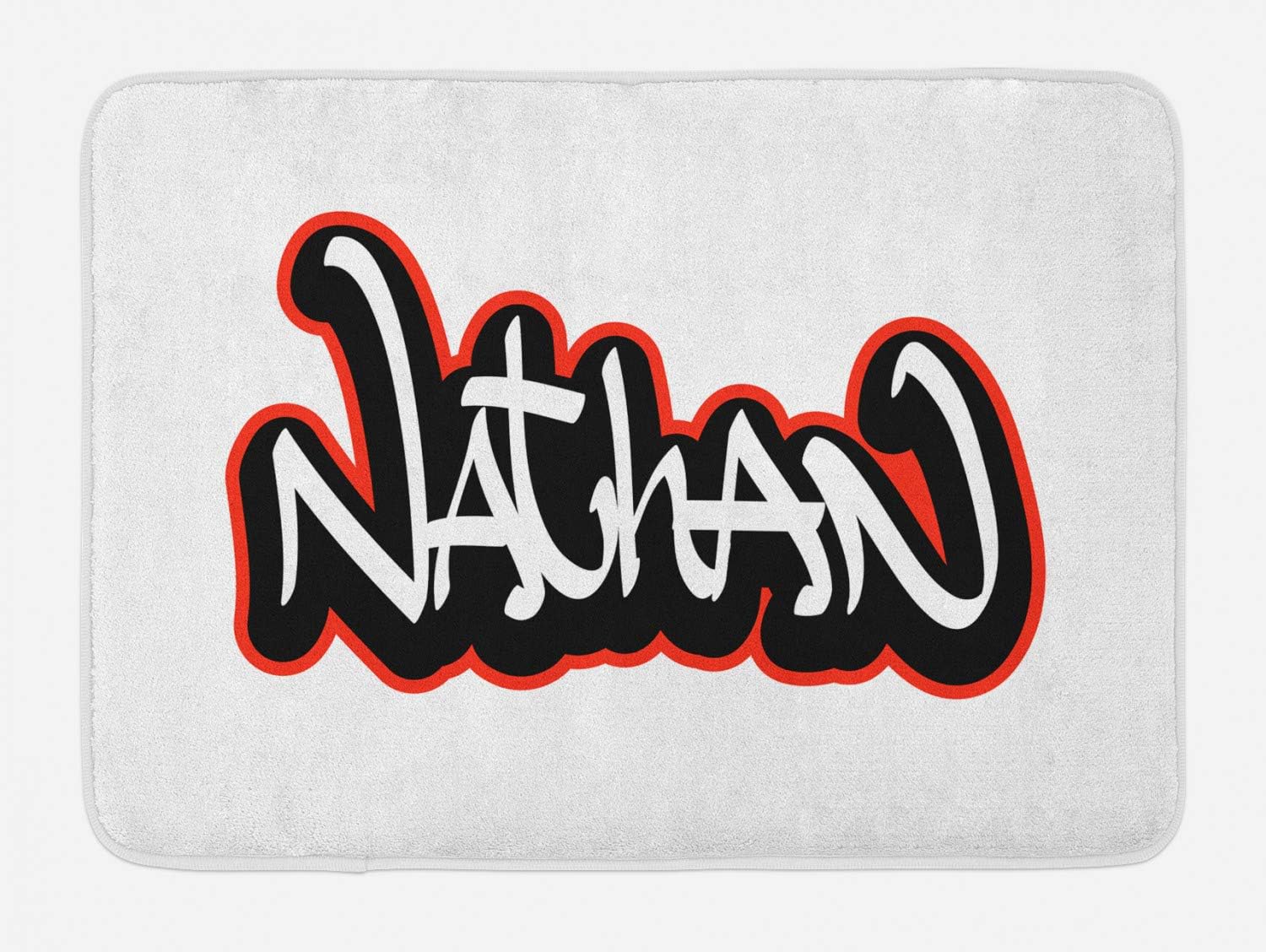 Ambesonne Nathan Bath Mat with Graffito Design