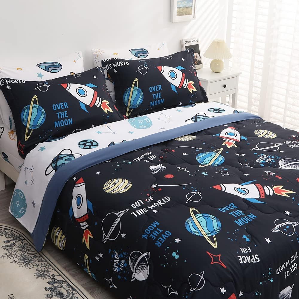 Wajade Kids Space 3D Bed in a Bag Queen 7 Piece Set