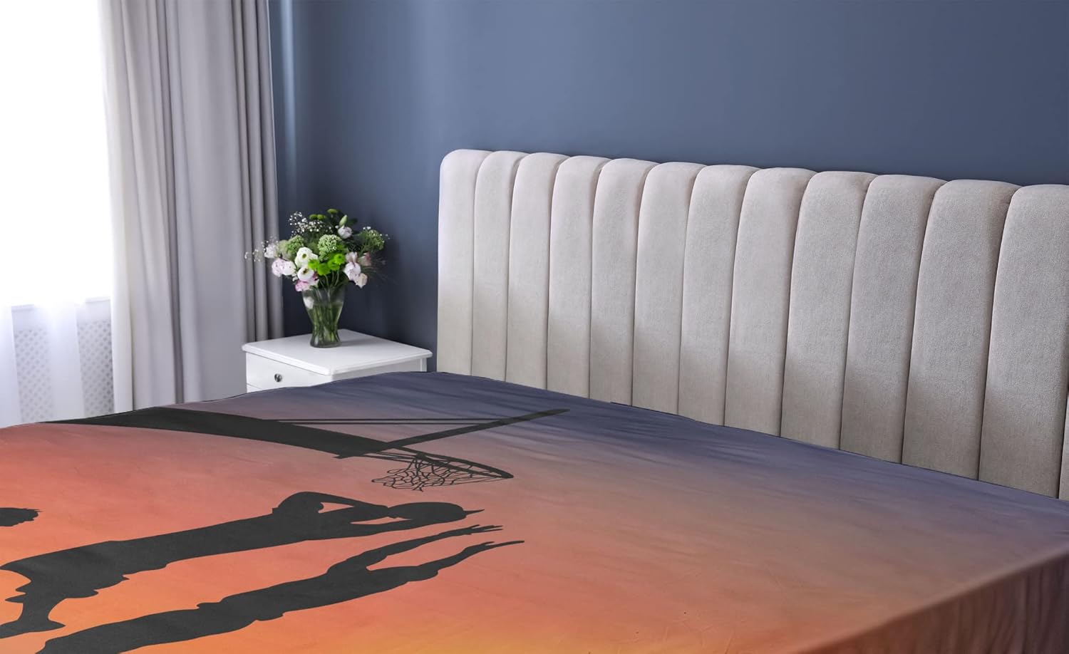 Ambesonne California King Sheet with Sunset Horizon Sky Print