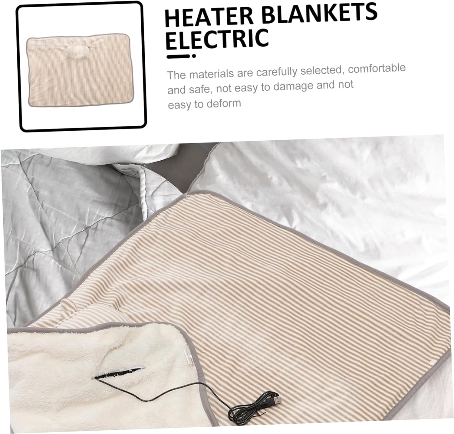 KICHOUSE USB Heated Throw Blanket for Office and Home