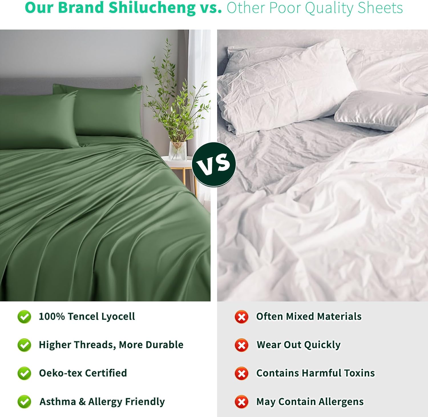 Shilucheng Tencel Sheets 4 Piece Set