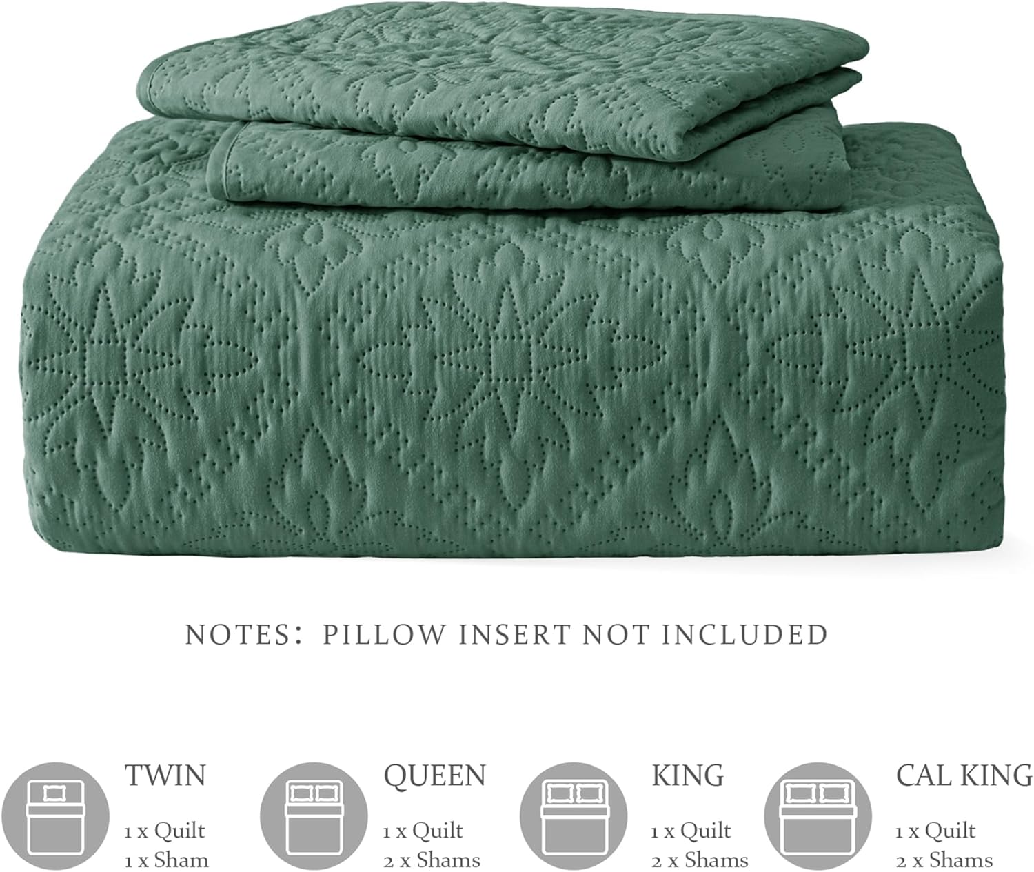Exclusivo Mezcla Queen Quilt Set Modern Green Quilts with 2 Pillow Shams 1