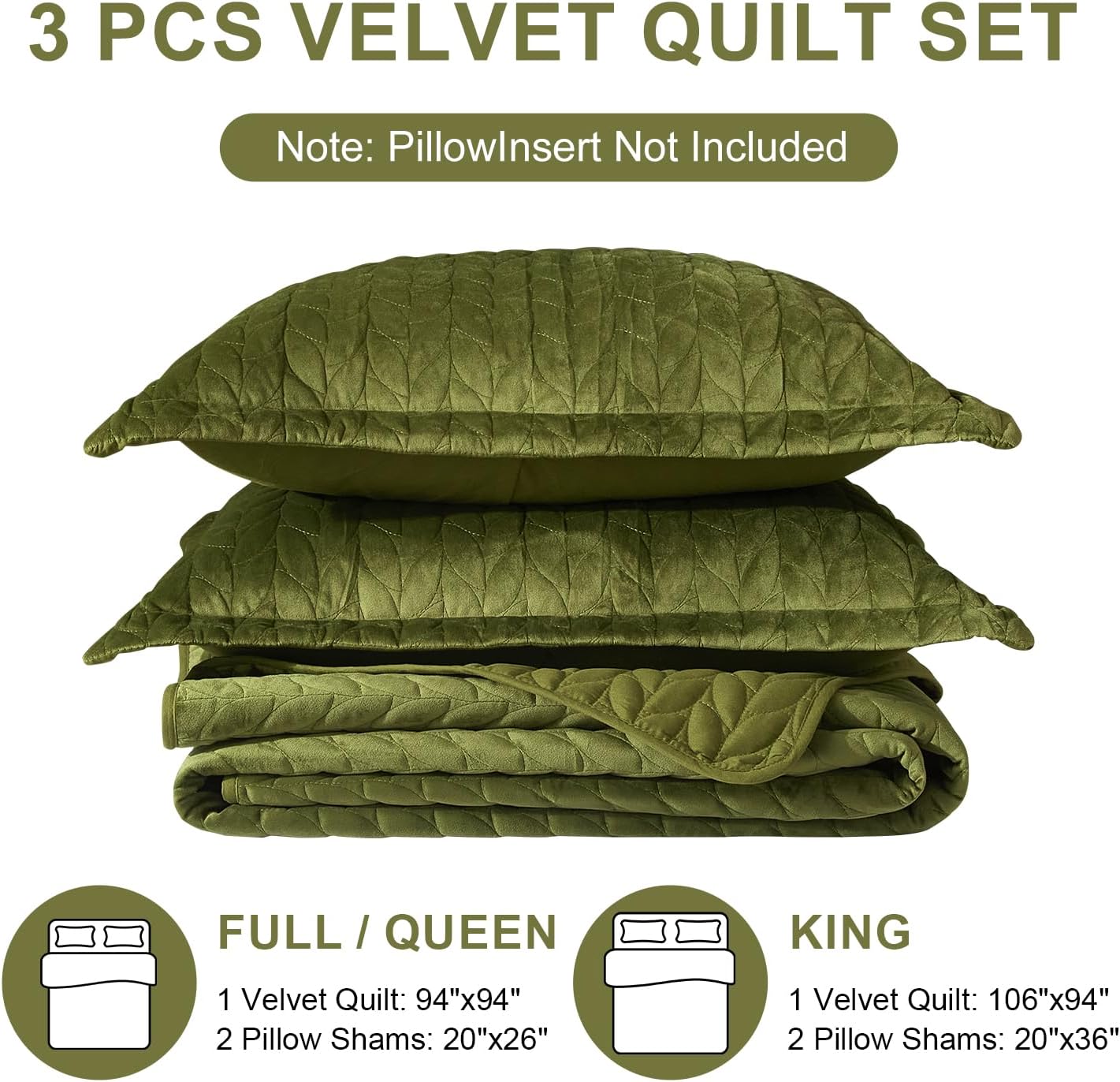 Ivellow Velvet Quilt Set Queen Size 3Pcs Luxury Comforter Bedspread