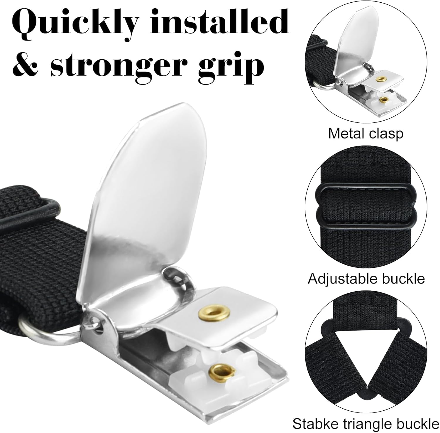 Morcheiong 4 Piece Sheet Straps Adjustable Fasteners for Beds Sofas Tablecloths