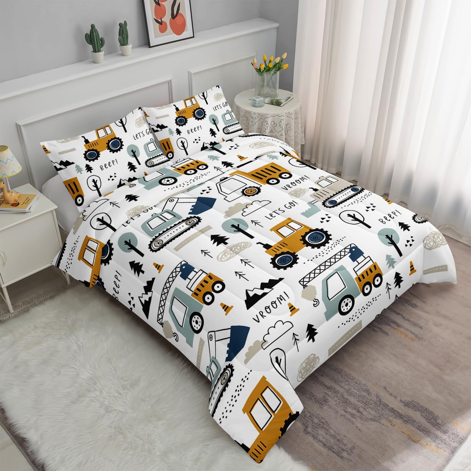 Smell Sunshine Cartoon Car Comforter Set for Kids