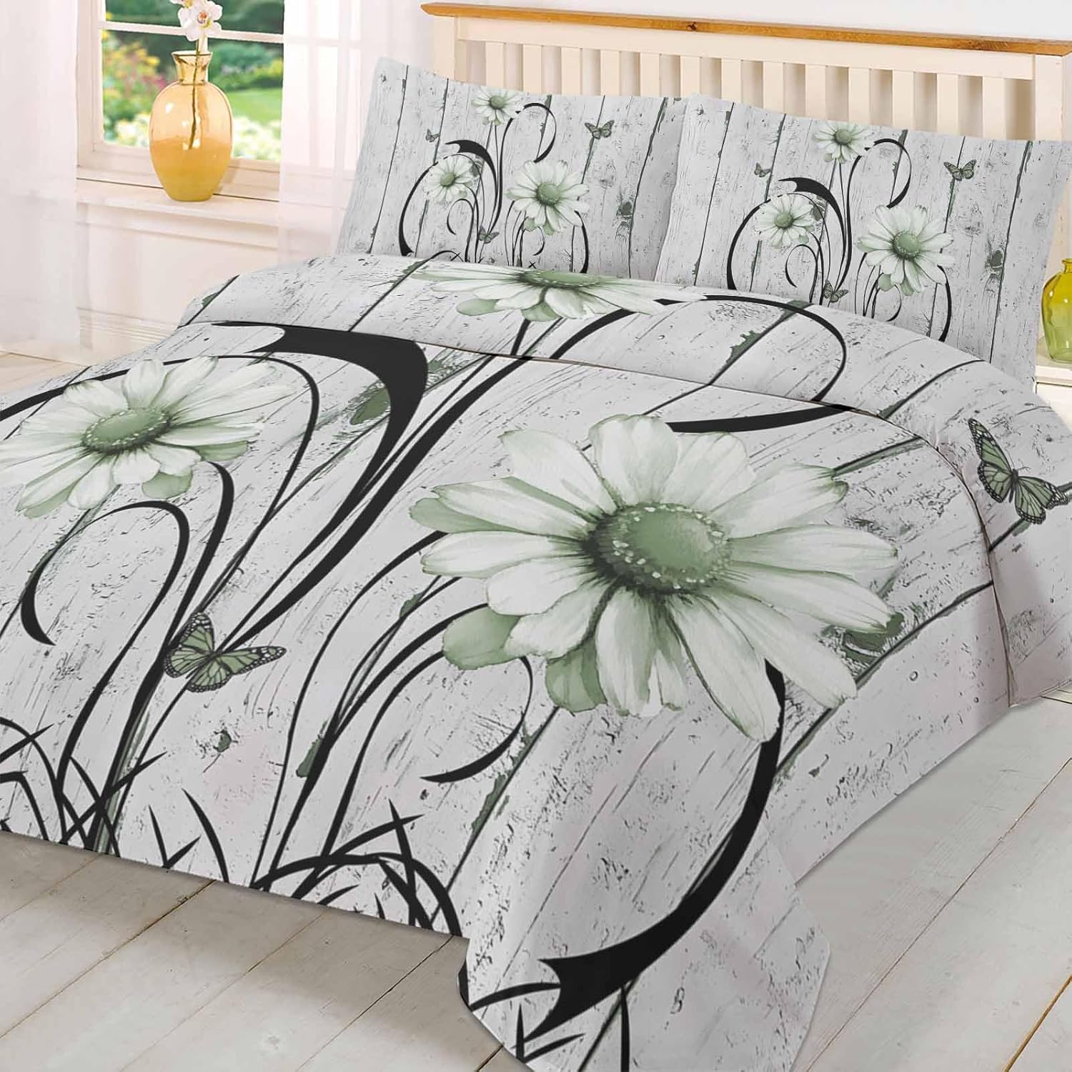 Boanket 3-Piece Farmhouse Duvet Cover Set with Zipper Closure