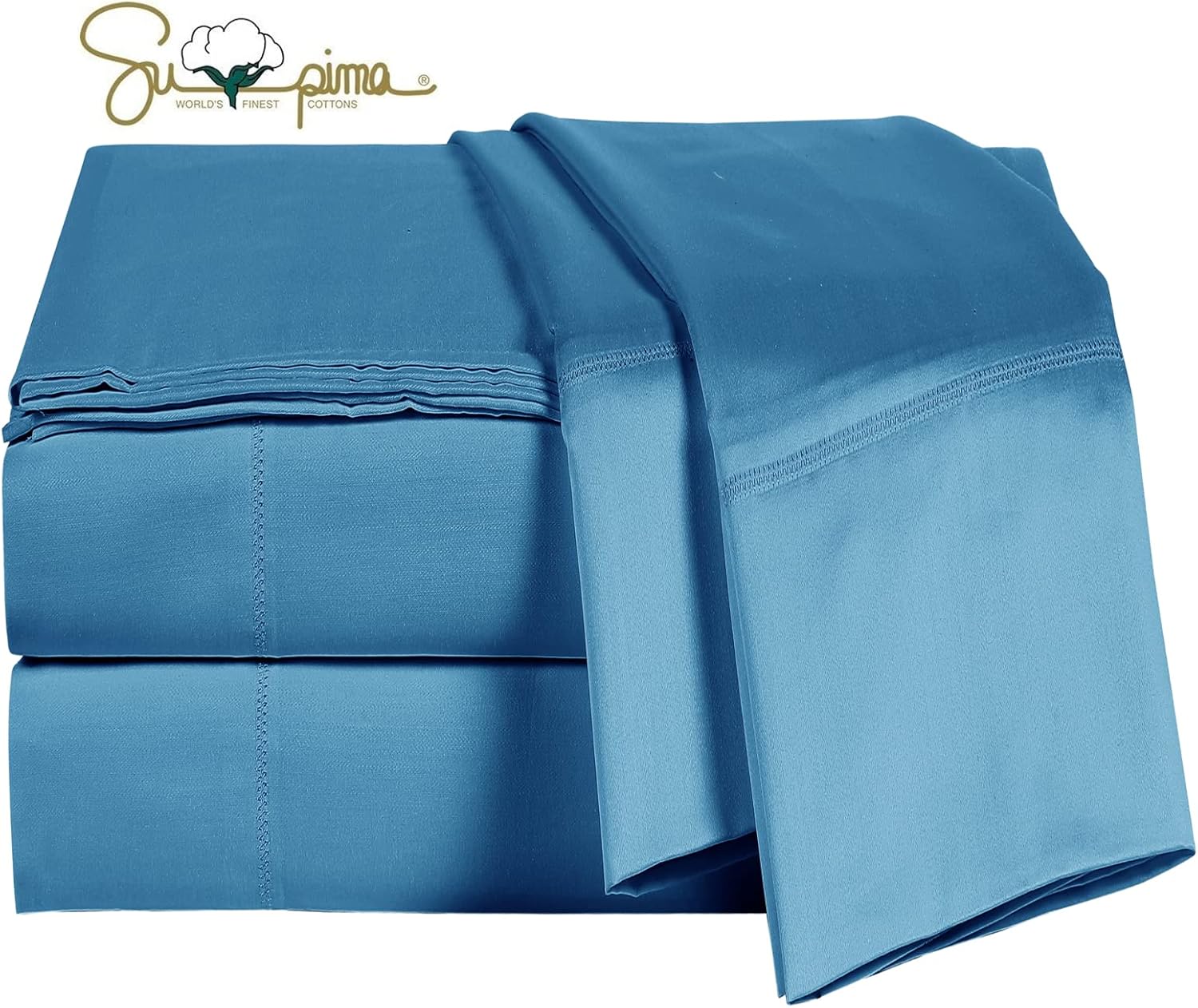 ELINEN 100 Supima Cotton Pillowcases Set of 2 Queen Standard
