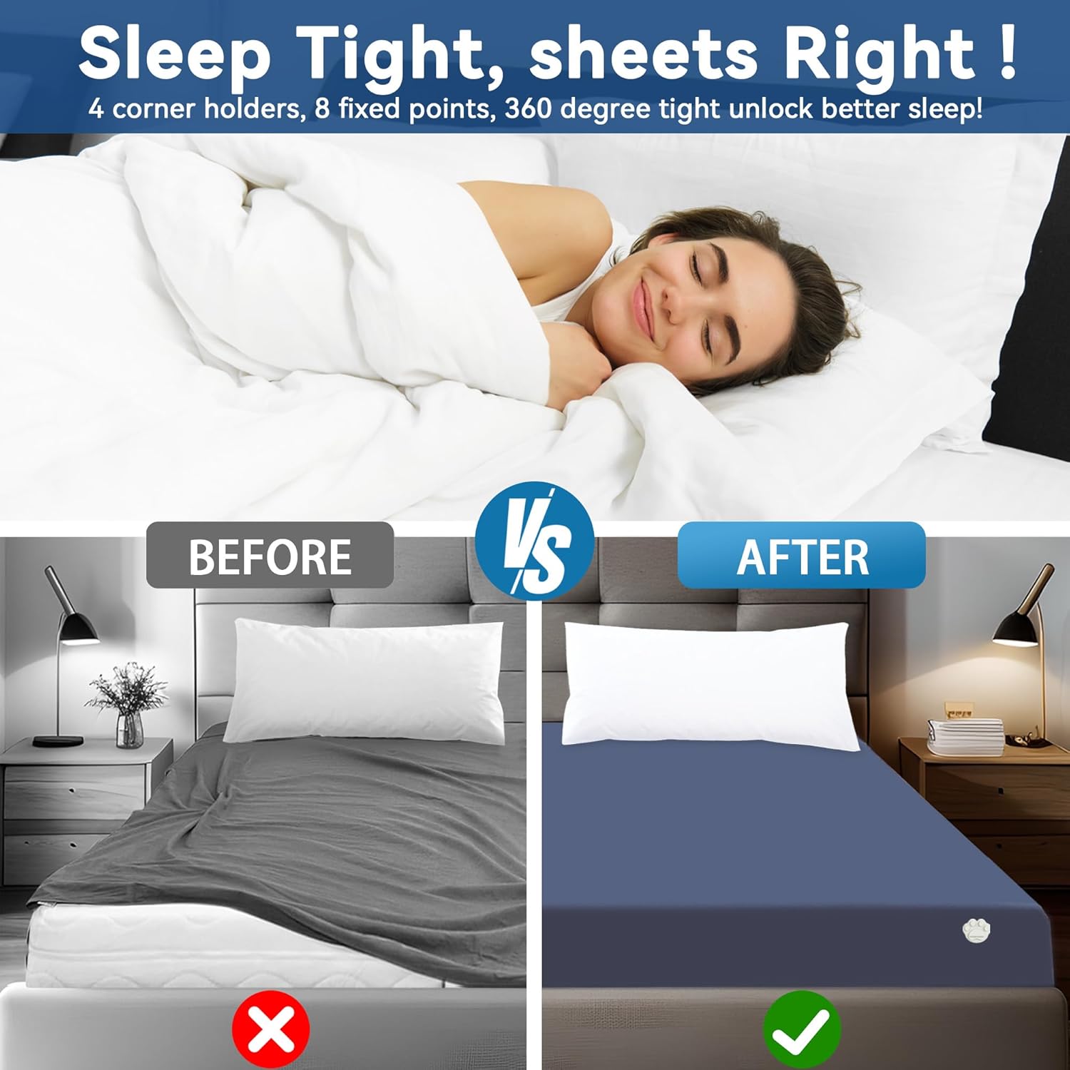 GOVIICTRICH Bed Sheet Corner Holders - Heavy Duty Sheet Locks