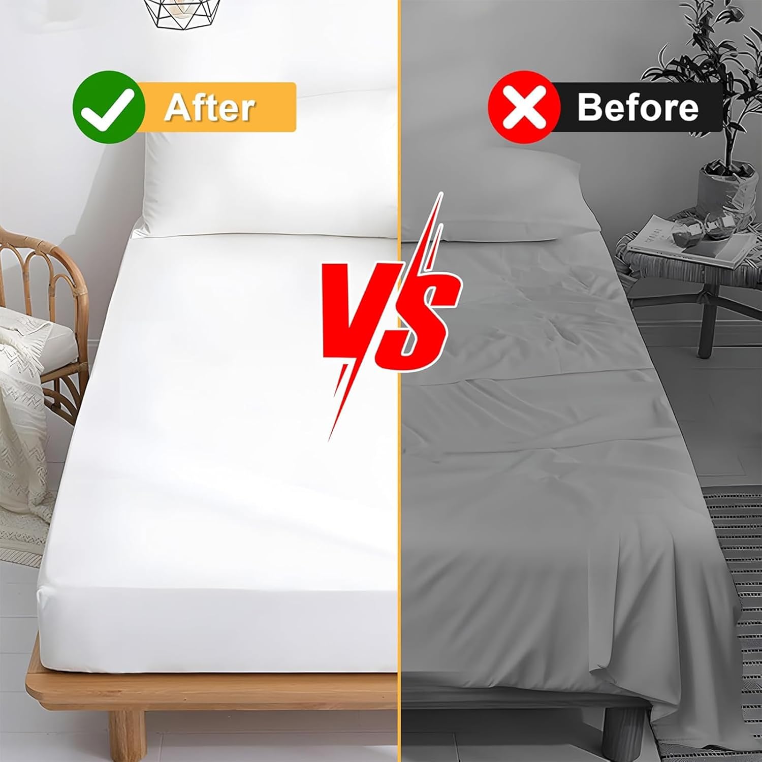4PCS Heavy Duty Bed Sheet Holders with Straps White 1