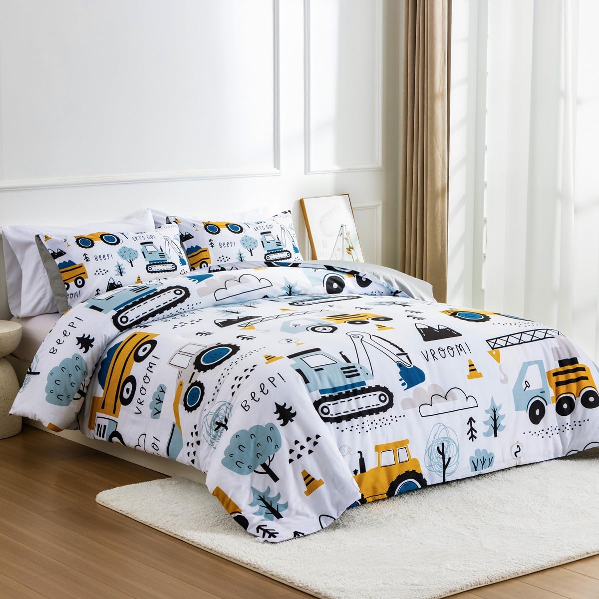 NTBED Twin Construction Truck Comforter Set for Boys