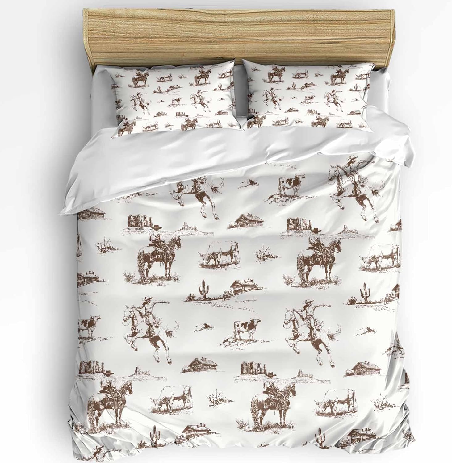 Boanket 3-Piece Retro Duvet Cover Set with Zipper and Pillowcases