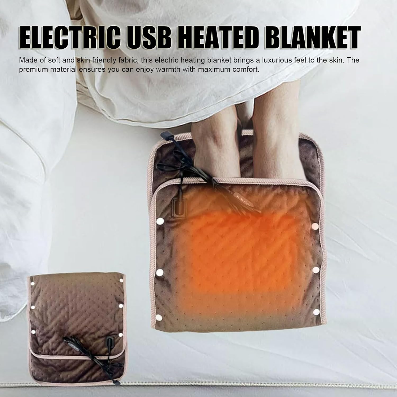 Zerodis Heated Blanket 3 Temperature Levels Portable Power Bank Compatible