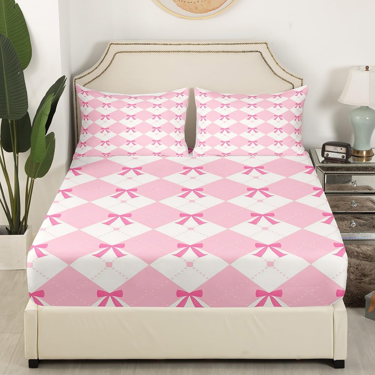 Feelyou Bowknot Girlish Bedding Set for Kids Twin Size