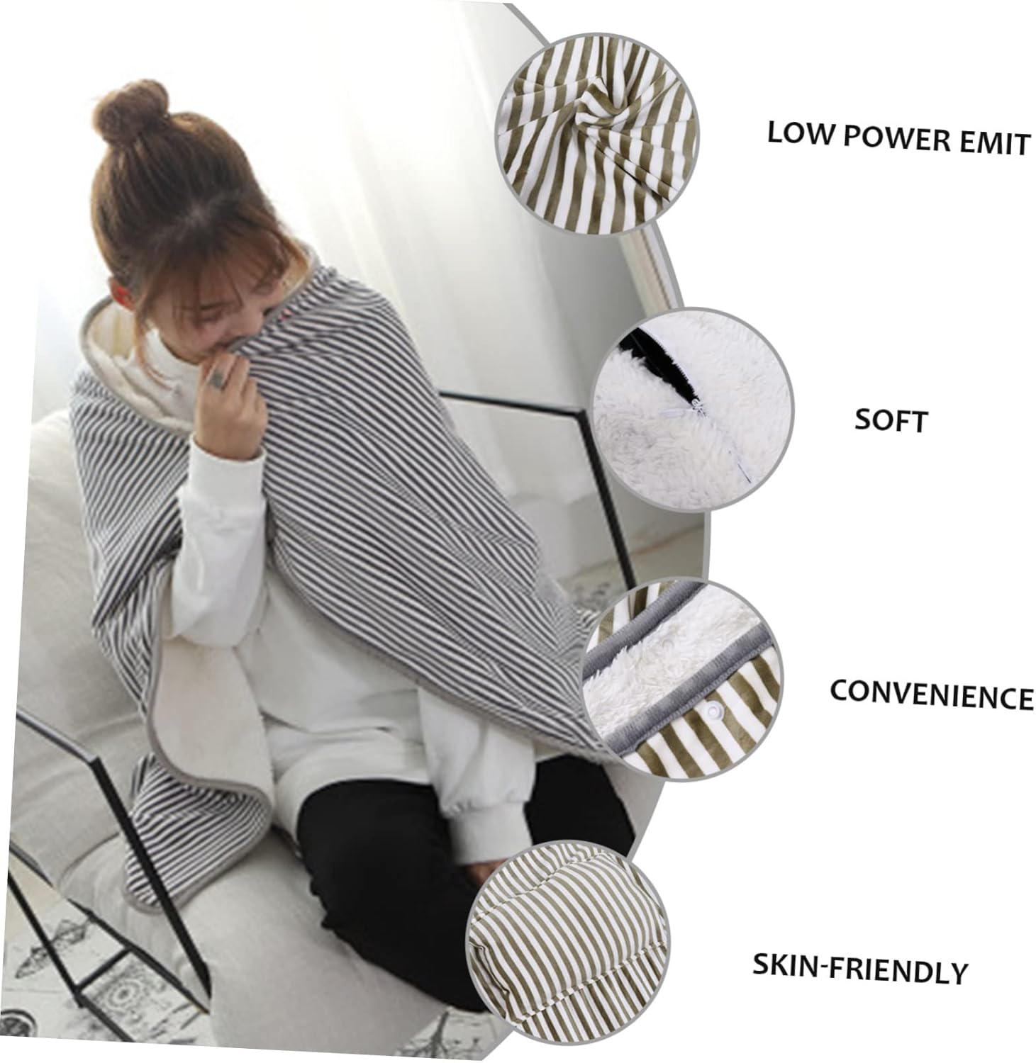 HONMEET 1pc USB Heated Blanket with Overheat Protection