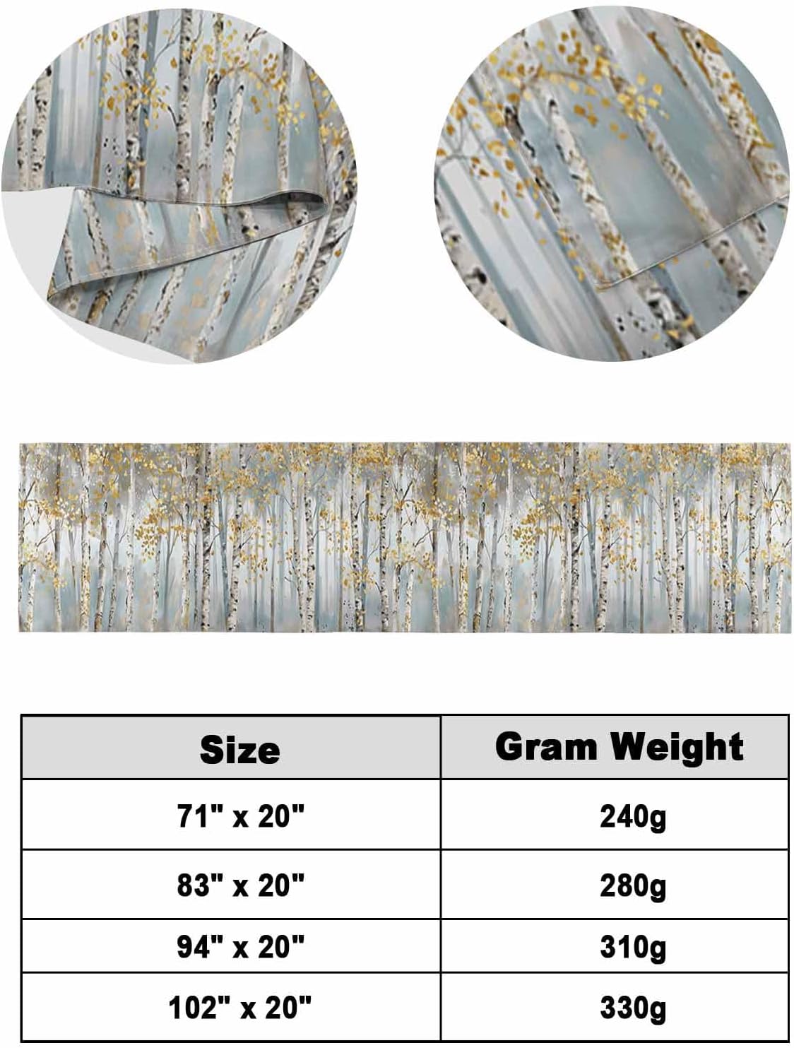 Modern Impressionist Tree Bed Runner Scarf Twin Size 1
