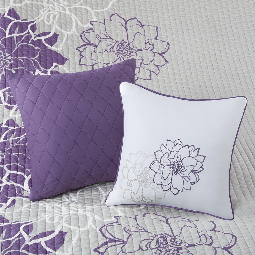 Madison Park Lola 100 Cotton Quilt Set - Purple 6 Piece