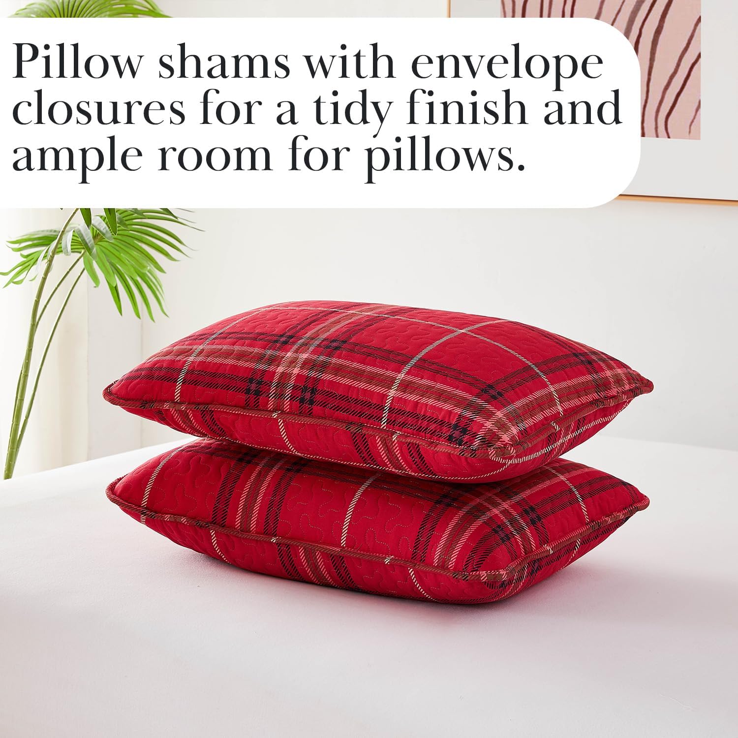 Southshore Fine Living Inc Red Plaid King Quilt Set