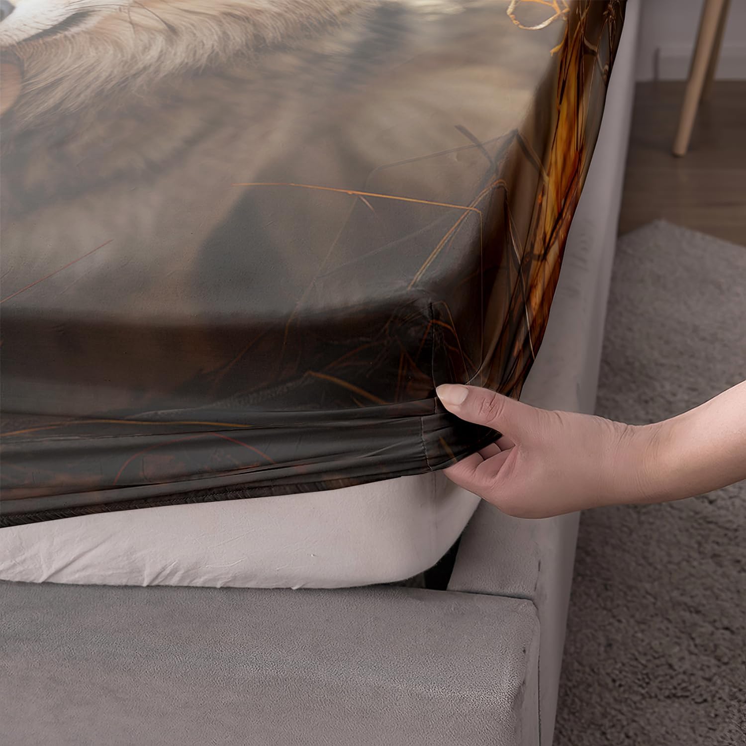 AILONEN Wolf Fitted Sheet Set - Twin XL Size