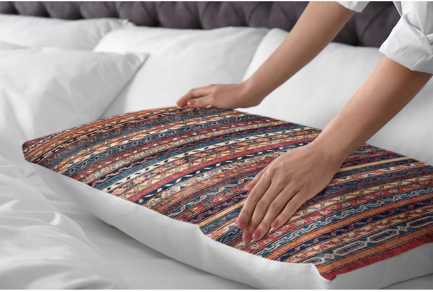 Retro Stripes Pillow Case Soft Breathable Queen Size 20x26 Inches 1