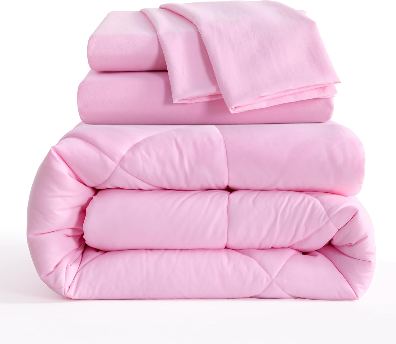 NTBAY Pink Twin Bed in a Bag Comforter Set