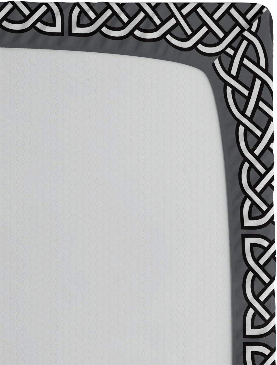 Ambesonne Mermaid Fitted Sheet with Celtic Border Design