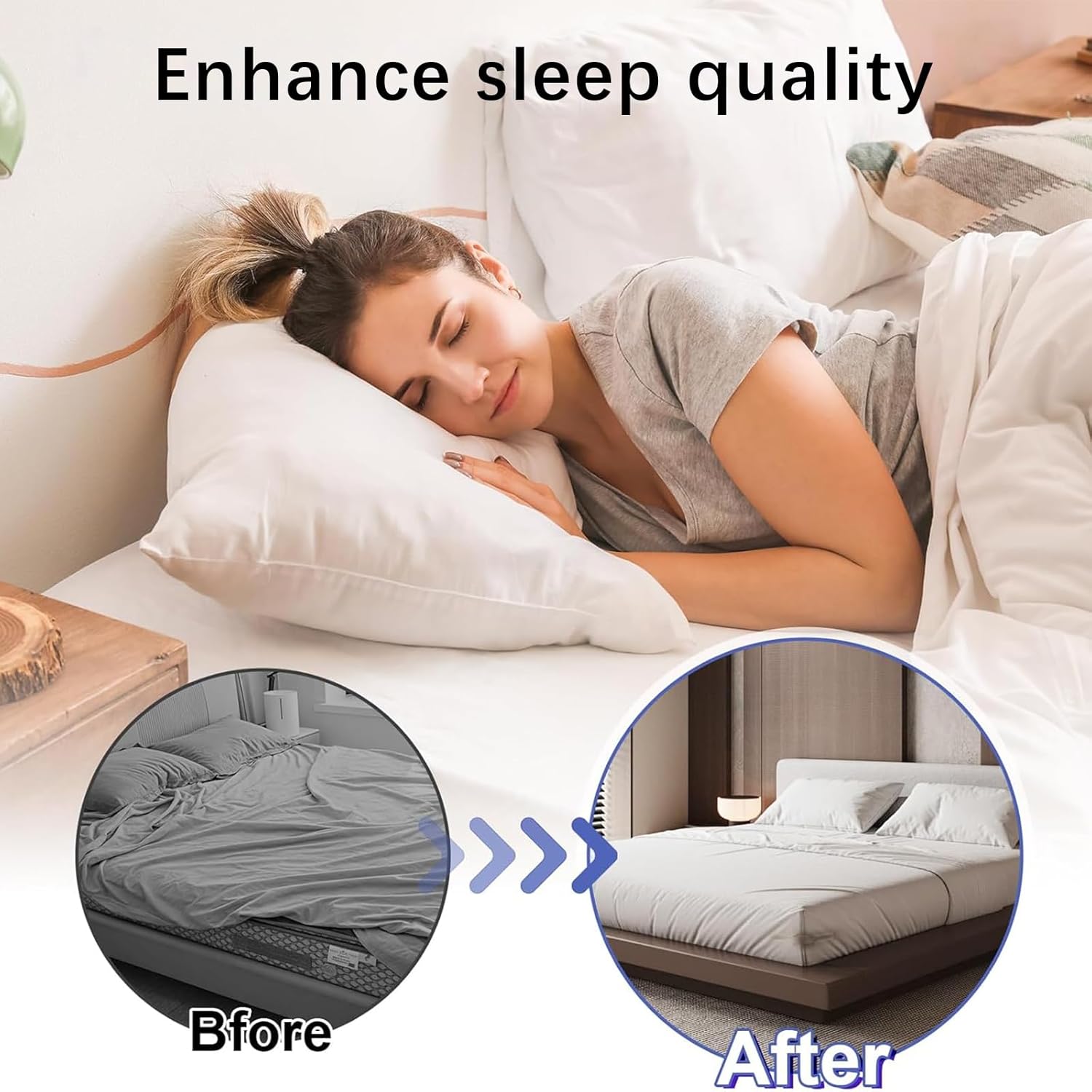 4PCS Heavy Duty Bed Sheet Holders with Straps White 1
