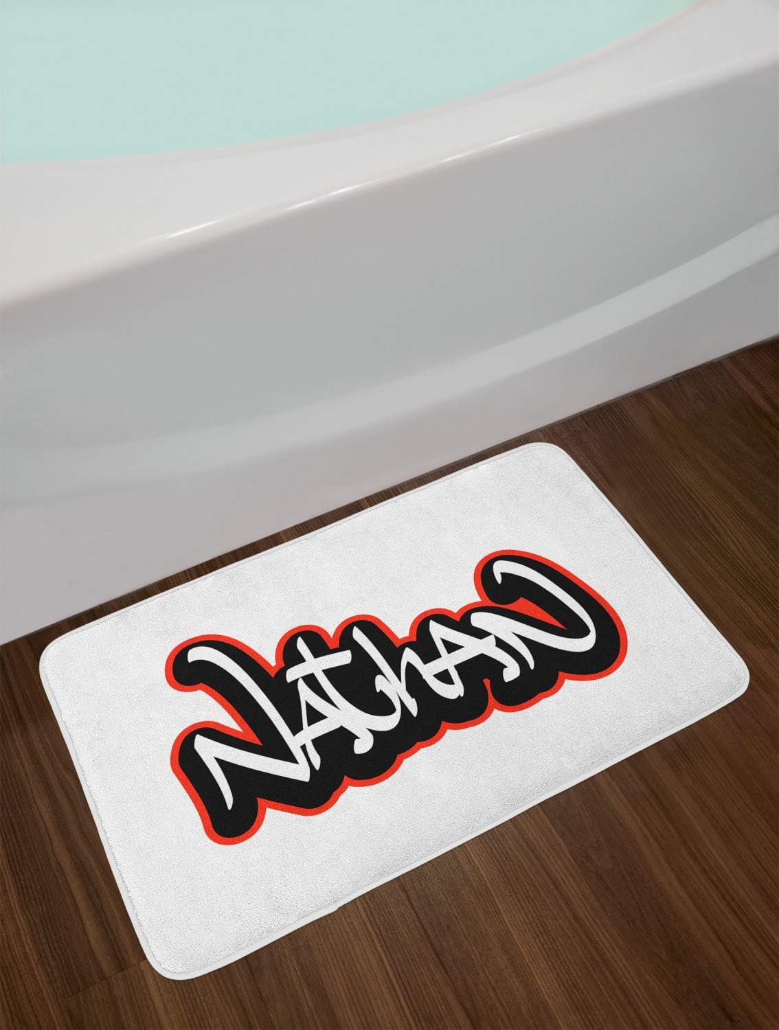 Ambesonne Nathan Bath Mat with Graffito Design