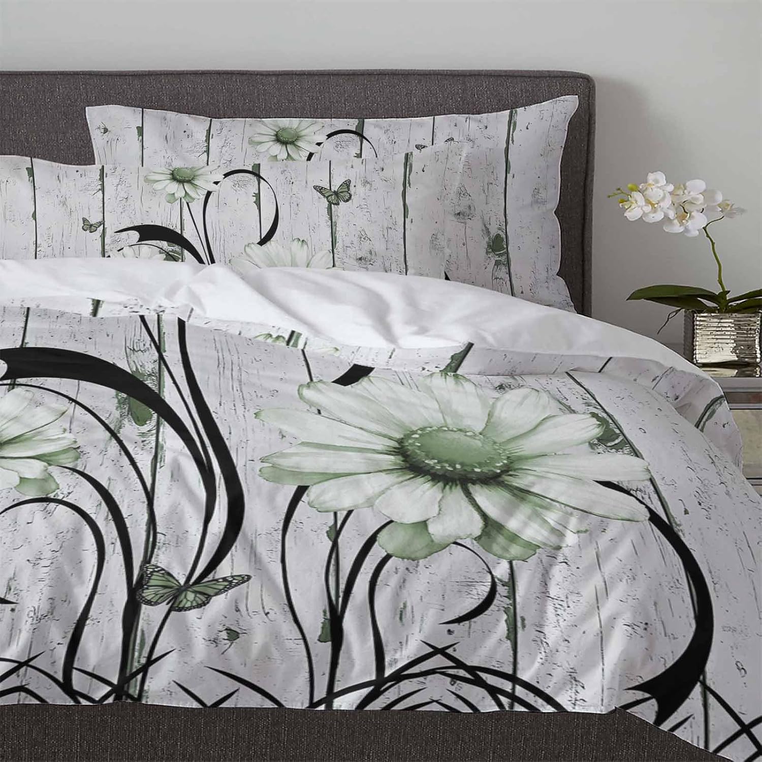 Boanket 3-Piece Farmhouse Duvet Cover Set with Zipper Closure